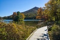 Autumn View From Abbott Lake Boardwalk and Sharp Top Mountain Royalty Free Stock Photo